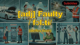 [adj] Faulty meaning (defective) with 5 examples