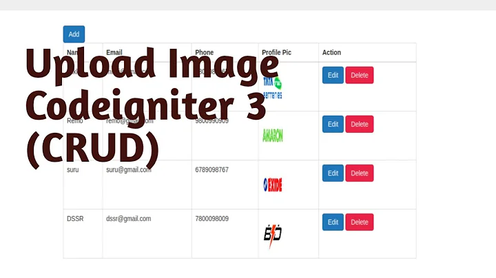 Upload Image in Codeigniter Part #20 | CRUD | Codeigniter CRUD Application with Bootstrap