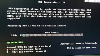 REAPIR BAD SECTOR HARDDISK HDD 500GB It took time 7 DAYS  Successfully Done