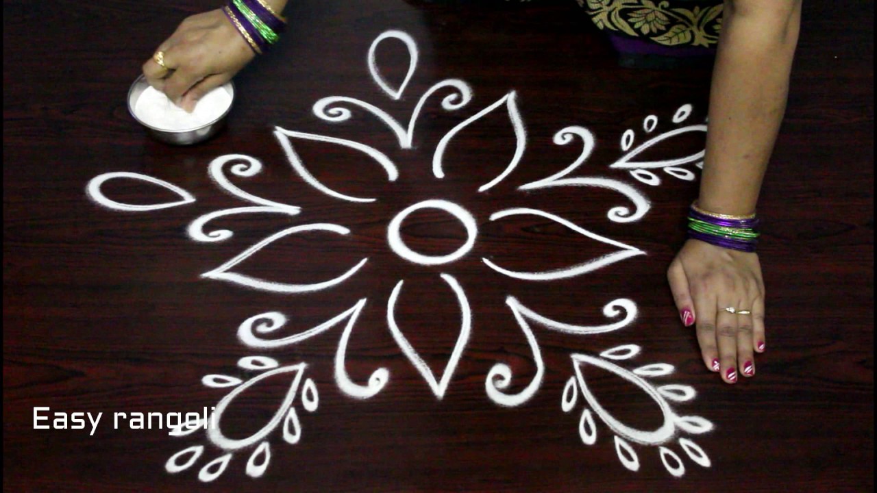 simple rangoli designs with out dots for beginners - freehand ...