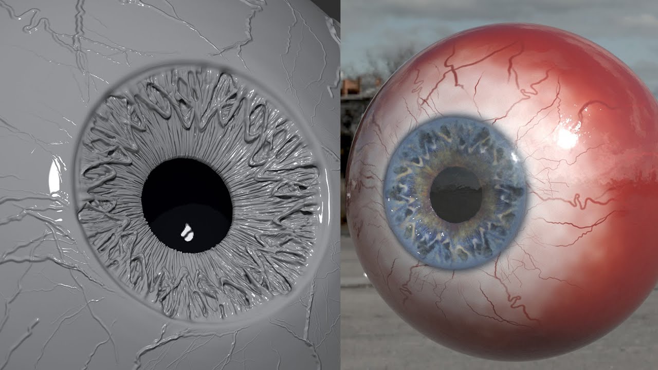 macro of an eye in zbrush