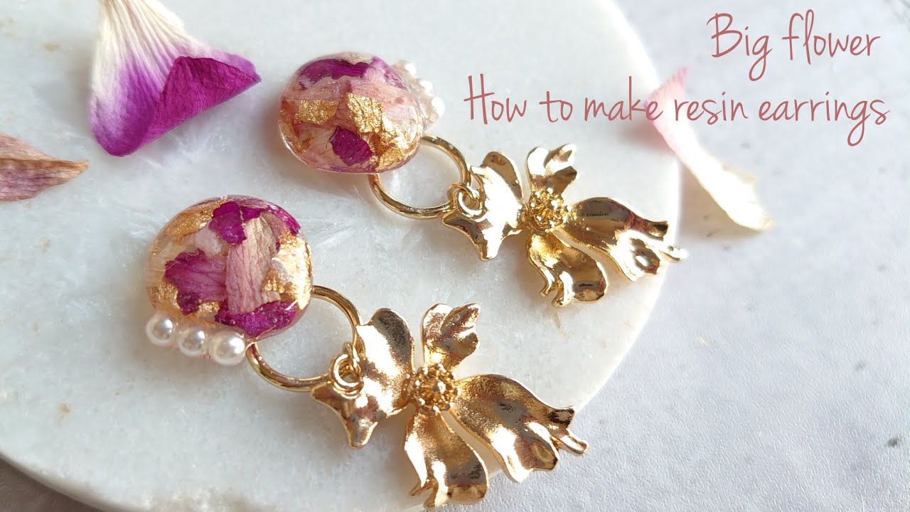 resin】レジン封入ドライフラワー大きな花びらのカットの仕方と