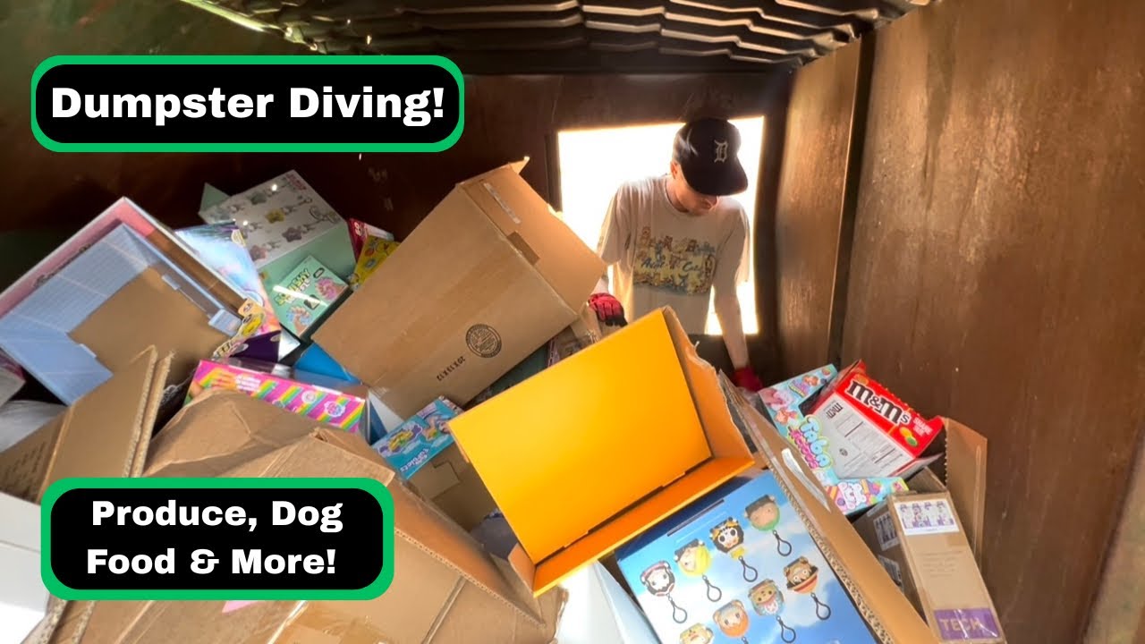 Dumpster Diving! Produce, Dog Food & More!