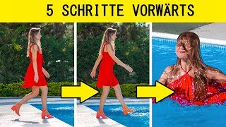 5-SCHRITTE-VORWÄRTS-CHALLENGE! || Lustige Streiche und seltsame Situationen mit 123 GO! CHALLENGE