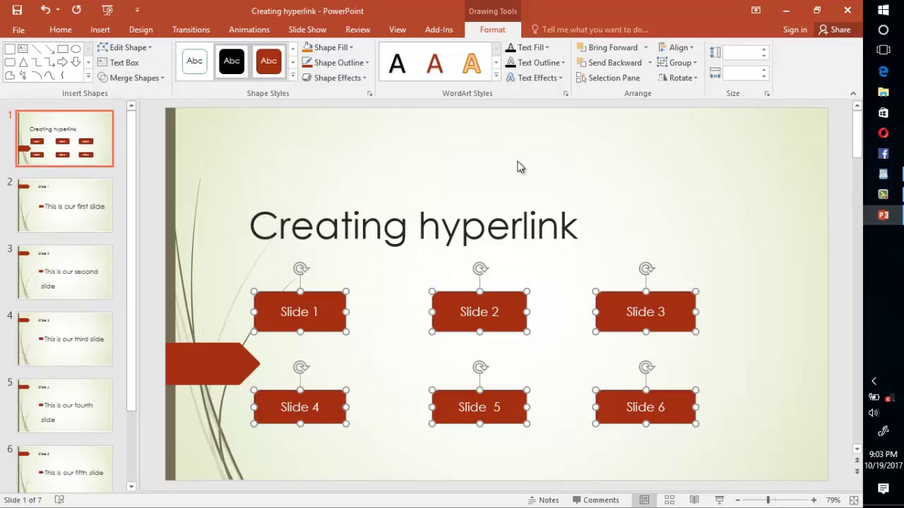 how to make a hyperlink in a powerpoint presentation