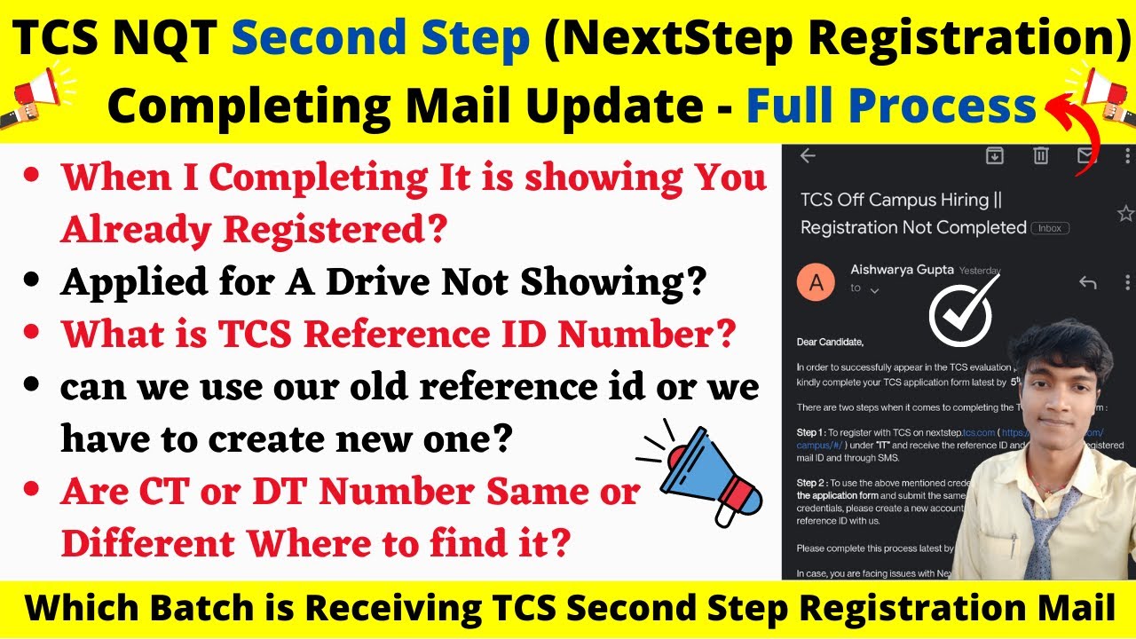 TCS NQT Second Step NextStep Full Registration Process CT DT TCS NQT Second Step NextStep Full Registration Process CT DT