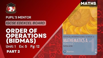 Order of Operations (BIDMAS) IGCSE EDEXCEL Book 1 Ex 5*