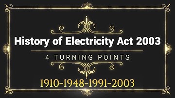 ELECTRICITY HISTORY 1910-1948-1991-2003 (Financial Commodity can be traded in Power Exchanges)