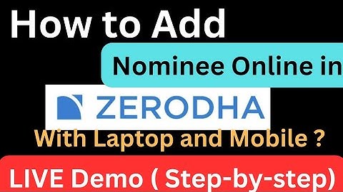 Zerodha Kite में Nominee कैसे Add करें | How to Add Nominee in Zerodha Using kite App |