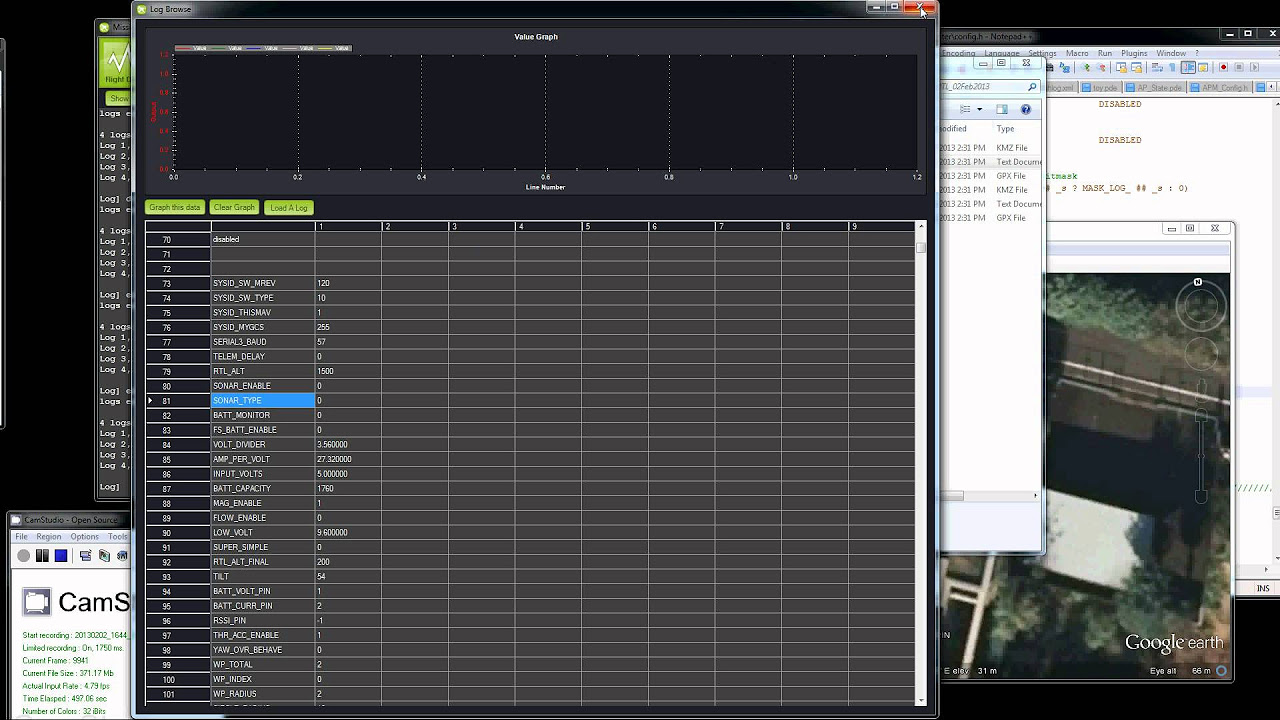 This video shows you an overview of how to use the dataflash logging onboard the APM.