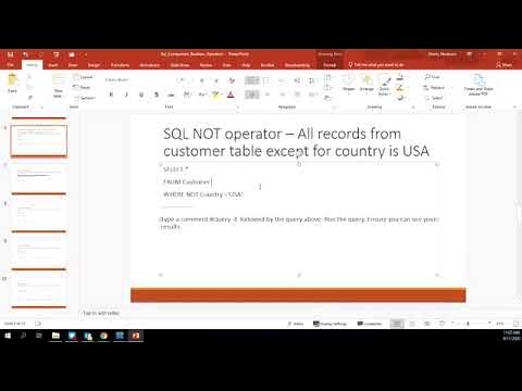 Sql Comparison Boolean Operators - YouTube
