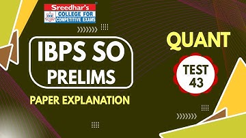 IBPS SO PRELIMS 2021 MOCK TEST NO-43 | QUANTITATIVE APTITUDE | PRACTICE SET WITH SHORT TRICKS