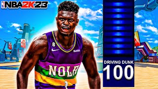 The POWER of 100 DRIVING DUNK + HOF POSTERIZER BADGE (NBA 2K23)