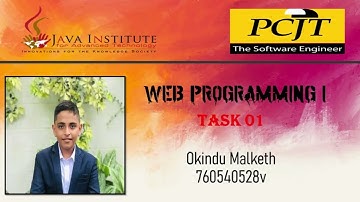 Web Project Task 01 | 1st Year | Semester 01 | Java Institute | Okindu Malketh