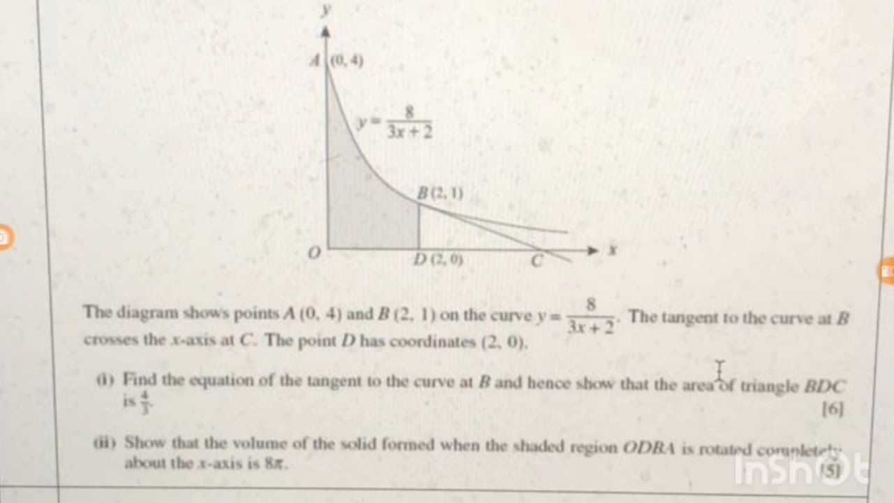 How to solve volume of the solid when the curve roteted
