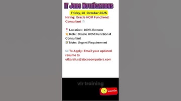 Oracle HCM Consultant Job   Remote Oct 10, 2025