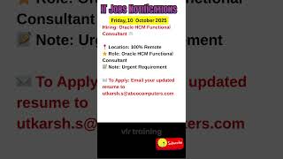 Oracle HCM Consultant Job   Remote Oct 10, 2025