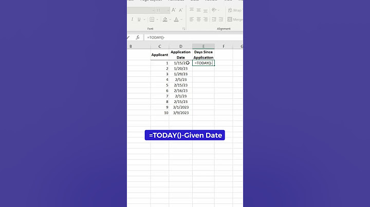 How to calculate the number of days between a given date and current date in Excel! #sheets #excel
