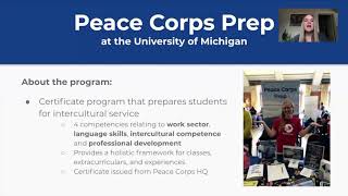 Brief Introduction to Peace Corps Prep at the University of Michigan