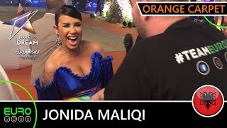 ALBANIA EUROVISION 2019: Jonida Maliqi - &#39;Ktheju Tokës&#39; (ORANGE CARPET INTERVIEW) | Tel Aviv 2019