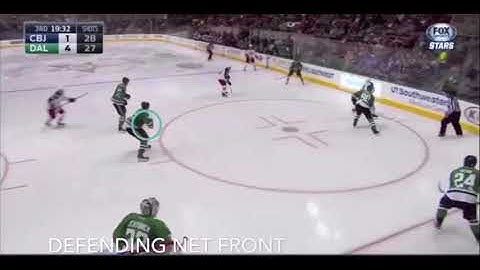 Defence responsibilities away from the puck - tie up sticks