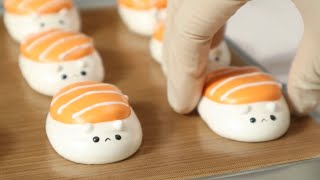 🍣미니오븐으로 연어초밥 캐릭터 머랭쿠키 만들기🍣 Making Salmon Sushi Character Meringue Cookies Using Mini Oven