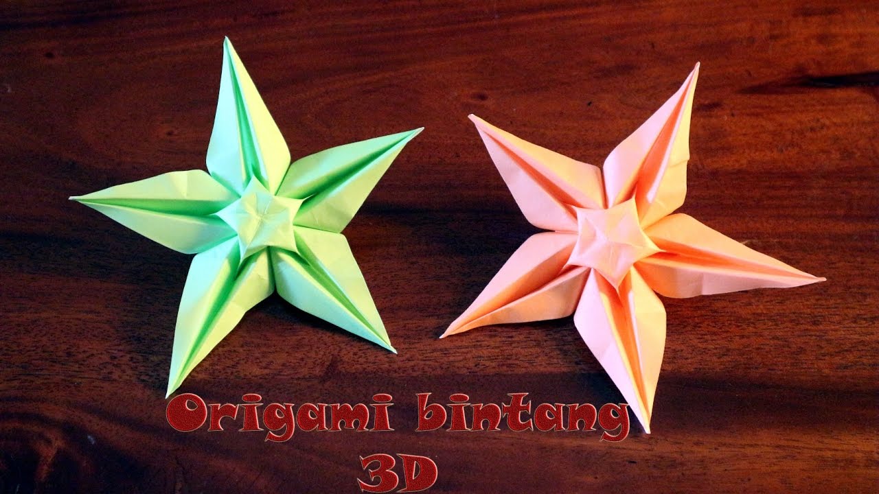  Tutorial  origami  bintang  3d step by step YouTube