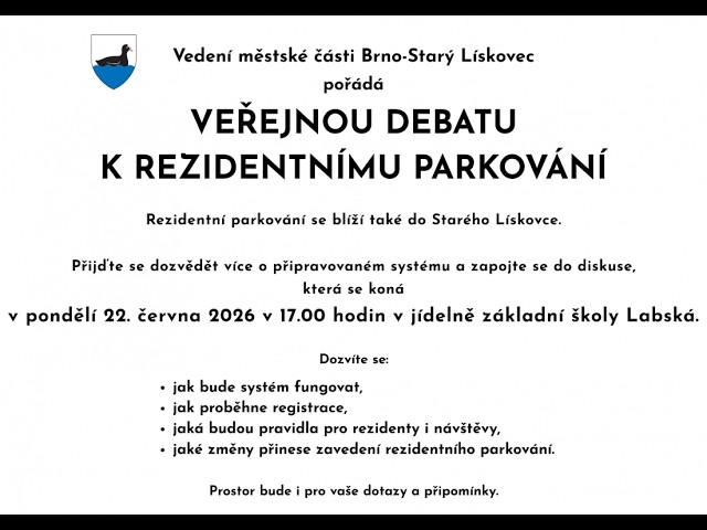 VEŘEJNÁ DEBATA K REZIDENTNÍMU PARKOVÁNÍ