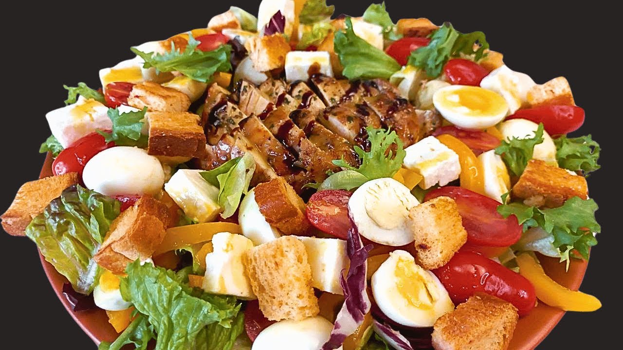 Рецепт САЛАТА с КУРИНОЙ ГРУДКОЙ и Сухариками /ПОД СОУСОМ/Как