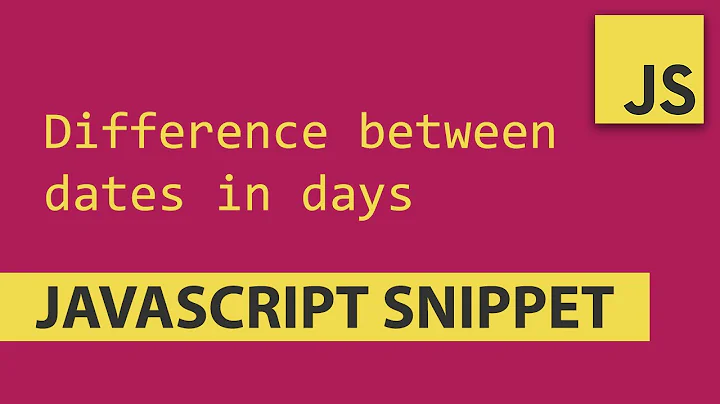 Difference between dates in Days - Javascript Tutorial