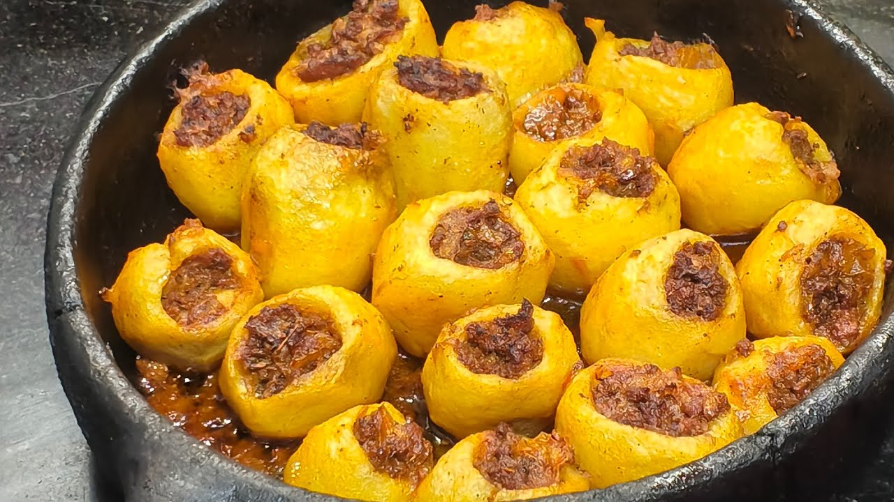 مش هتعملي البطاطس غير كده بعد النهارده! محشية لحمة وطعم خرافي 😋 بطاطس اقتصادية وشكلها حلو لعزومة  🎉