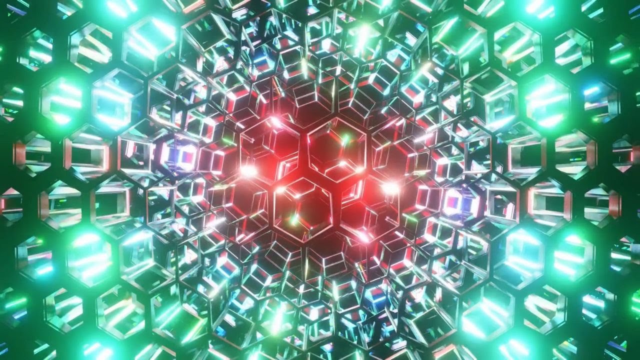 Changing Disco Neon Glowing Party Lights  Screen 1 Hour TV