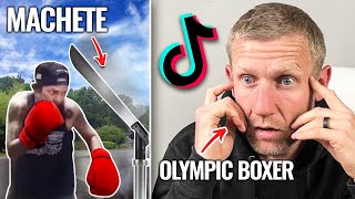 Olympic Boxer Reacts To Insane Boxing Videos