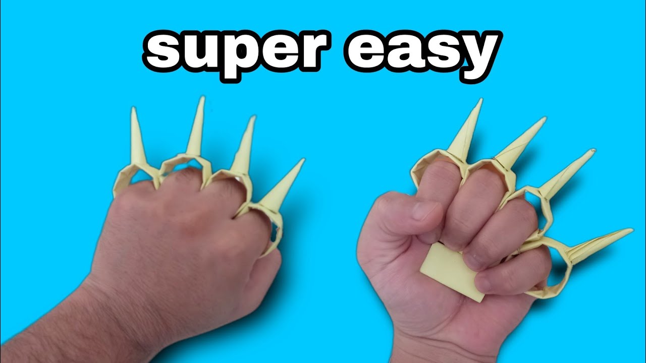 paper Brass knuckles | How to Make a Paper knuckles sword - Easy paper  knife , blade tutorials