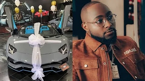 Davido spotted cruising around in his brand new Lamborghini car