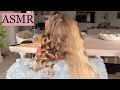 ASMR | Curling my 6 year old sister&#39;s hair 👧🏼🌸 (hair play, hair styling, spraying, hair brushing)