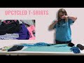 Upcycling t-shirts: Making yarn from shirts and a crochet cushion
