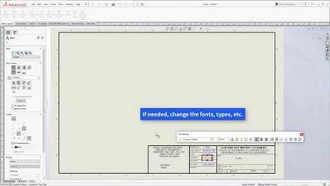 SolidWorks Drawings - Editing Title Block