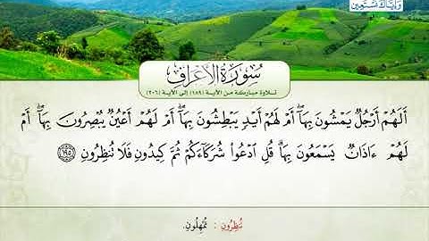 سورة الأعراف | من الآية 189 إلى 206 | القارئ الشيخ حسن خضر مرتجى