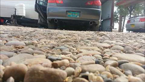 G35 sedan with customized GTR exhaust, dual exhaust