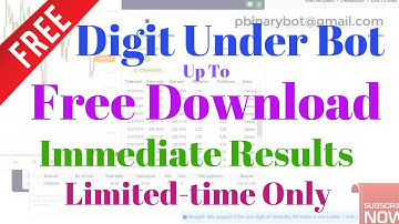 Free Binary.com Bot - Digit Under Binary Bot | Immediate Results You Will Experience