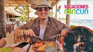 CANCUN MEXICO VLOG DAY 3 - 5 Star Oceanside Dinner + Cave Swimming!