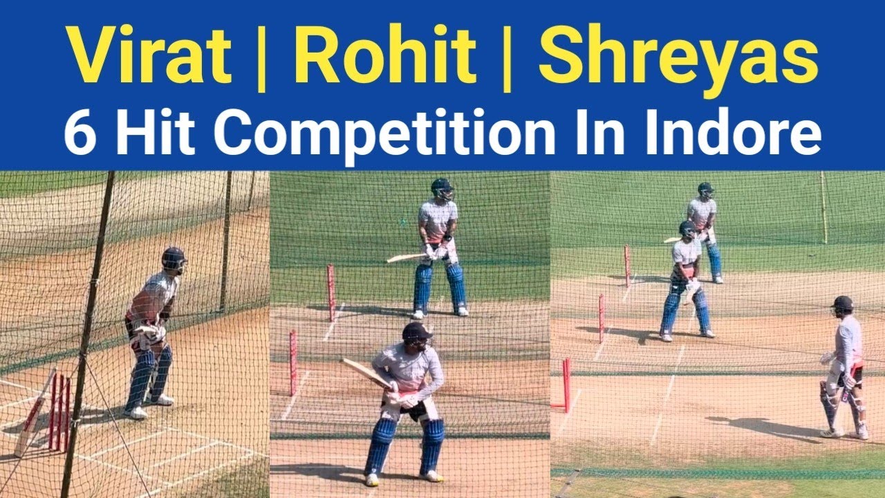 Virat vs Rohit vs Shreyas 6️⃣ Hit Competition | Indian Cricket Team Practice Session Today In Indore
