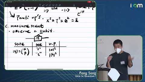 Fang Song - Introduction to quantum computing Part 1 of 3 - IPAM at UCLA
