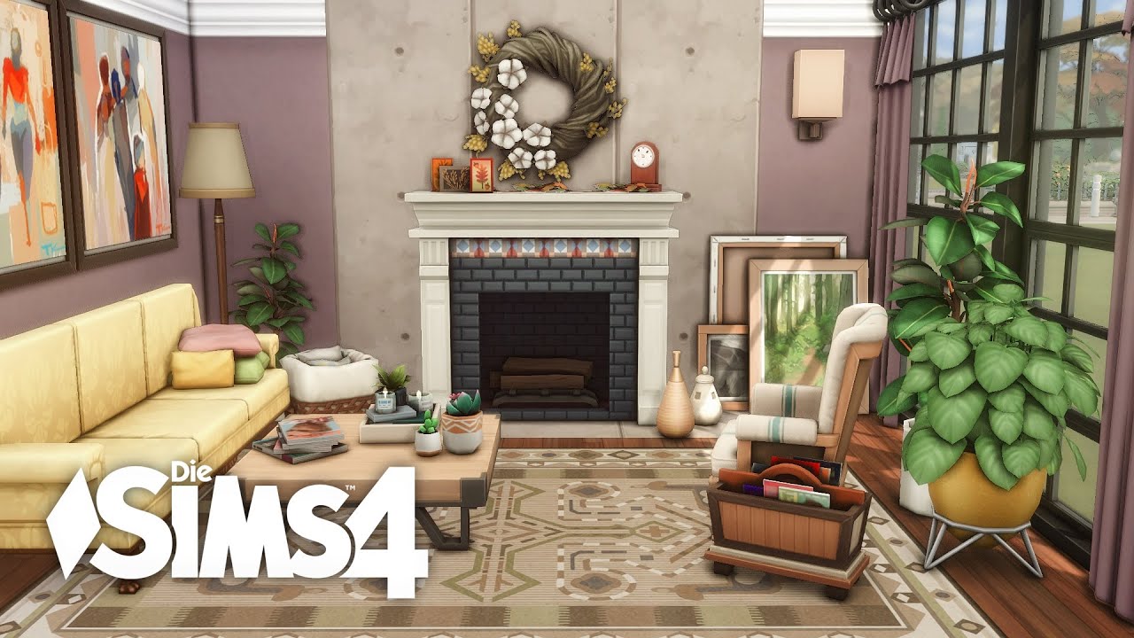 die sims 4 | stop motion | cozy living room 🍁🍂