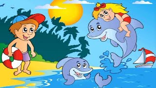  Menggambar Dan Mewarnai Ikan Lumba  -Lumba Untuk Anak - Anak