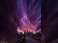 Burning Purple Skies: Breathtaking Urban Timelapse at Sunset | Fast Clouds