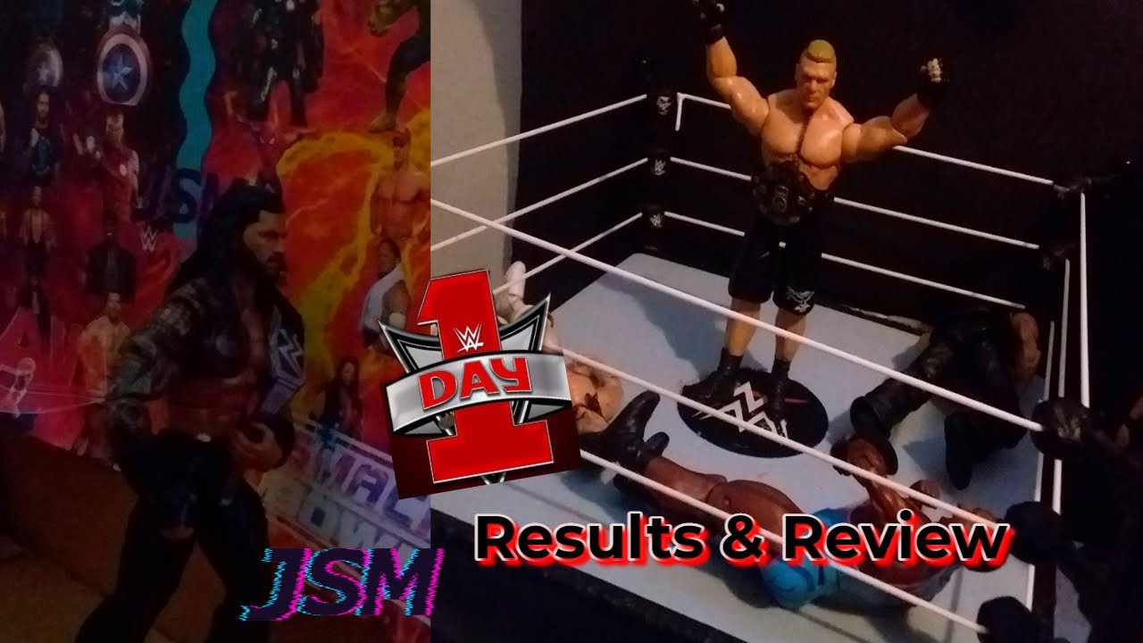 WWE DAY 1 RESULTS ACTION FIGURE SETUP!
