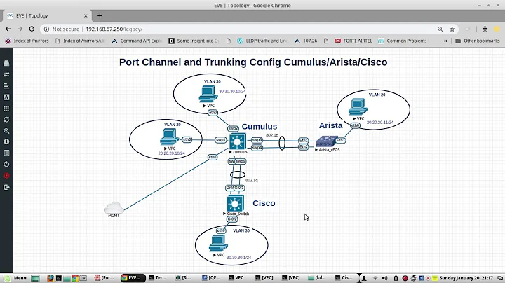 Cumulus to Cisco Port channel :LACP , VLAN trunk config (link aggregation (bond), and 802.3ad)