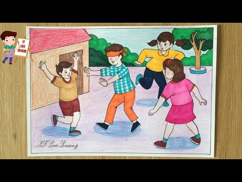 Cách vẽ bố cục trong tranh sinh hoạt | Vẽ tranh trò chơi dân gian | Các ...